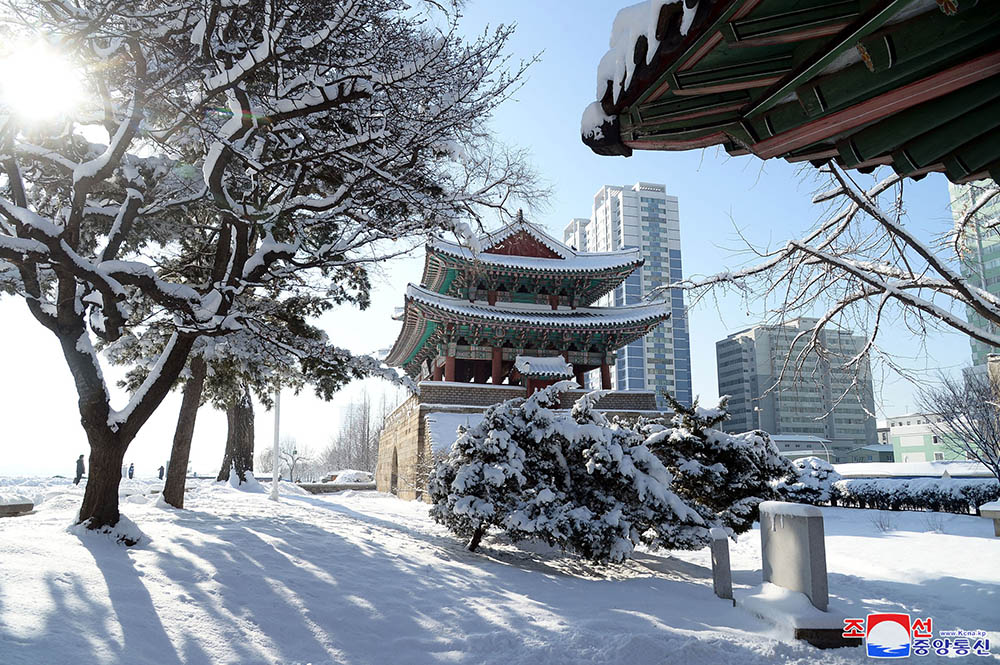 Vue de Pyongyang en hiver