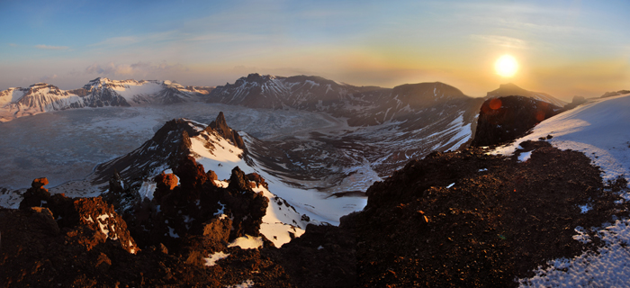 La salida de sol en el monte Paektu