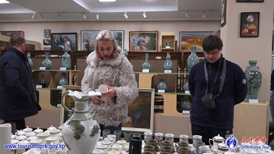 Russian tourists visit various places in Pyongyang