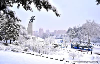 Paysage hivernal de Pyongyang