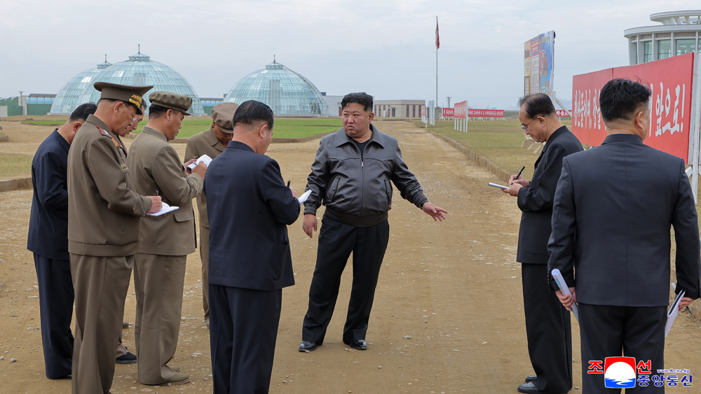 Respected Comrade Kim Jong Un Guides Construction of Sinuiju Combined Greenhouse Farm Again