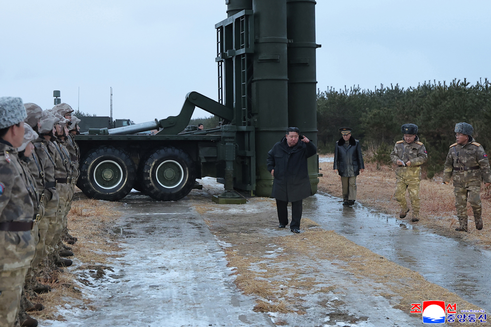 Respected Comrade Kim Jong Un Observes Test-fire of New-type Anti-Air Missiles