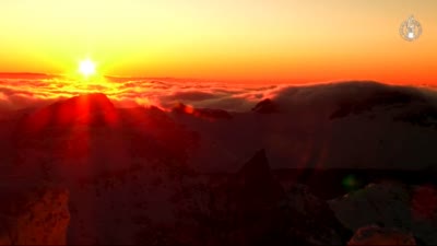 白頭山の夕焼け
